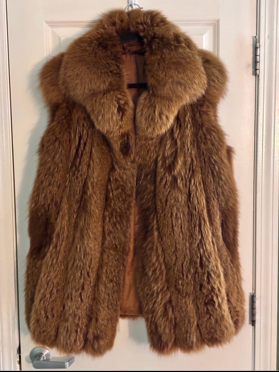 Real Lux Red Fox Vest With Plush Collar.